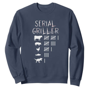 Funny Chelf Sweatshirt Serial Griller Grilling BBQ Pitmaster TS09 Navy Print Your Wear