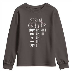 Funny Chelf Youth Sweatshirt Serial Griller Grilling BBQ Pitmaster TS09 Dark Chocolate Print Your Wear