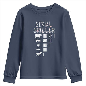 Funny Chelf Youth Sweatshirt Serial Griller Grilling BBQ Pitmaster TS09 Navy Print Your Wear