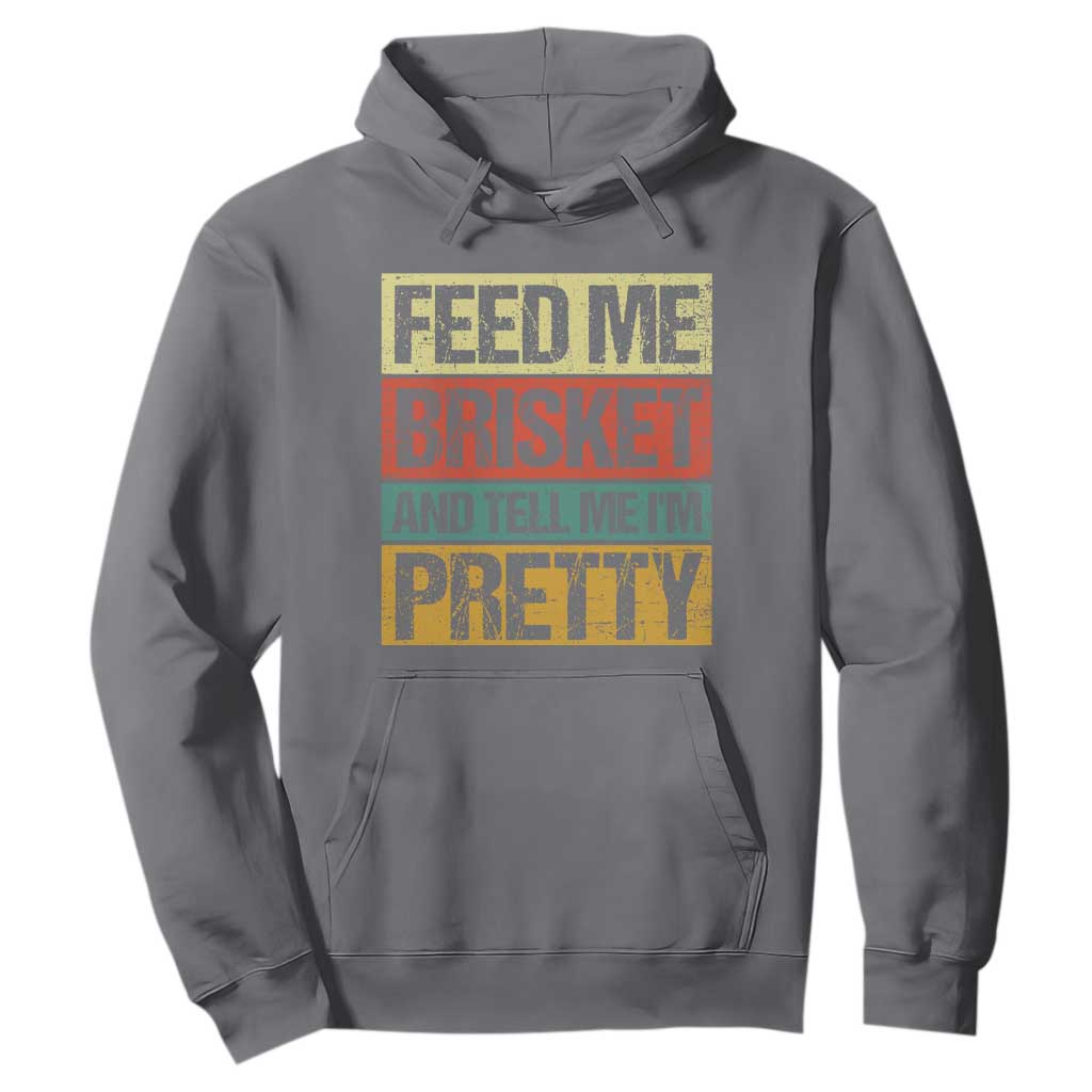 Funny Pitmaster BBQ Hoodie Feed Me Brisket Retro Smoker Grilling TS09 Charcoal Print Your Wear