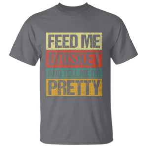 Funny Pitmaster BBQ T Shirt Feed Me Brisket Retro Smoker Grilling TS09 Charcoal Print Your Wear