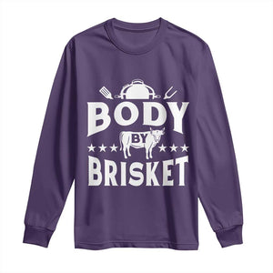 Funny Pitmaster BBQ Long Sleeve Shirt Body By Brisket Smoker Grilling TS09 Purple Print Your Wear