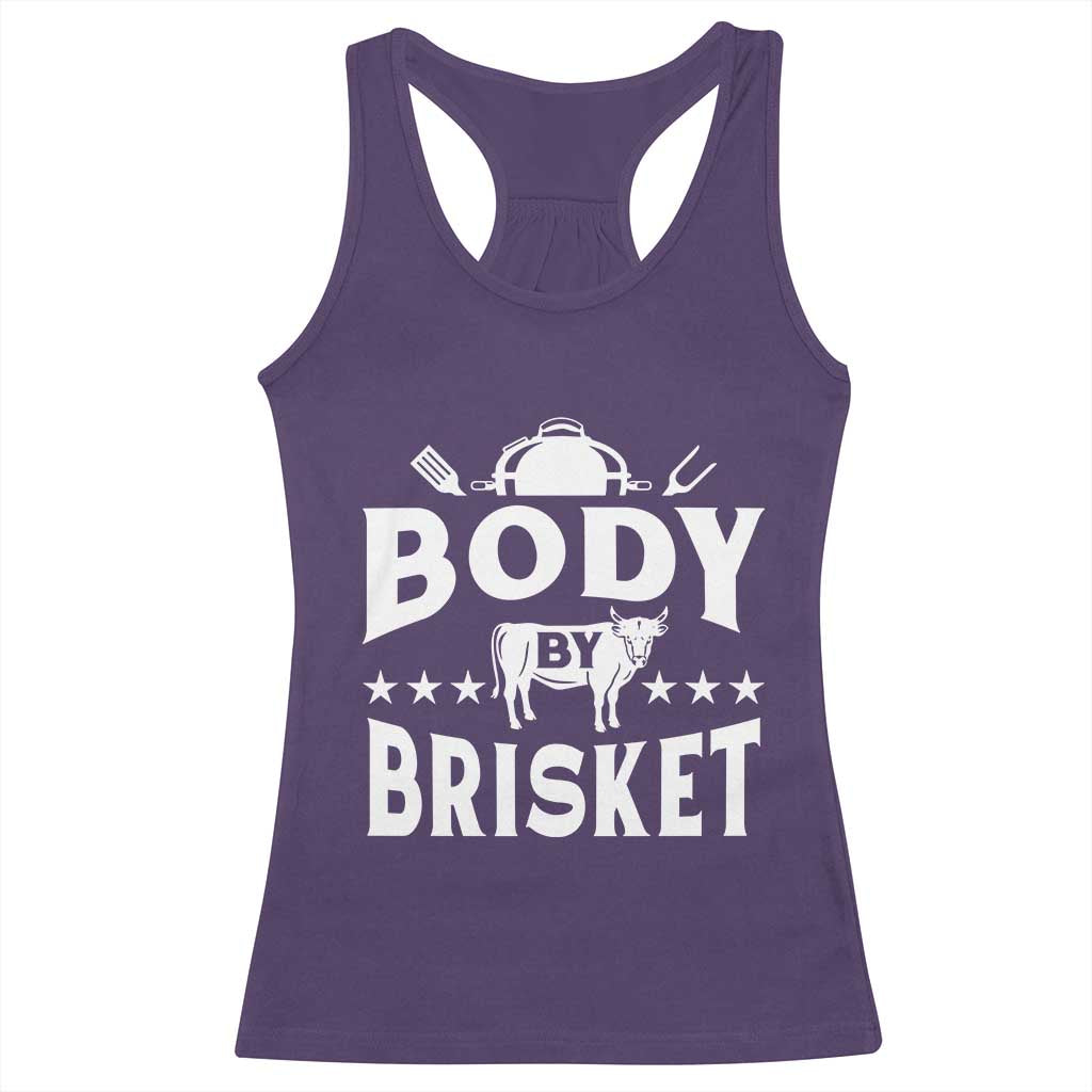 Funny Pitmaster BBQ Racerback Tank Top Body By Brisket Smoker Grilling TS09 Purple Print Your Wear
