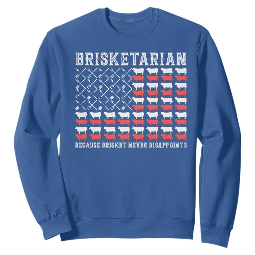 Funny BBQ Lover Sweatshirt Brisketarian Because Brisket Never Disappoints TS09 Royal Blue Print Your Wear
