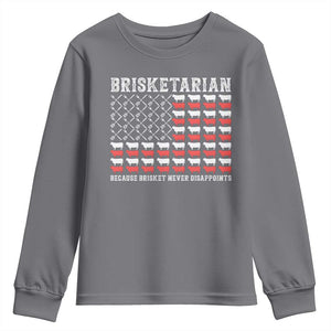 Funny BBQ Lover Youth Sweatshirt Brisketarian Because Brisket Never Disappoints TS09 Charcoal Print Your Wear