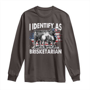 Funny BBQ Lover Long Sleeve Shirt I Identify As Brisketarian TS09 Dark Chocolate Print Your Wear