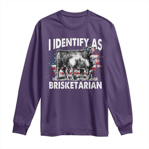 Funny BBQ Lover Long Sleeve Shirt I Identify As Brisketarian TS09 Purple Print Your Wear