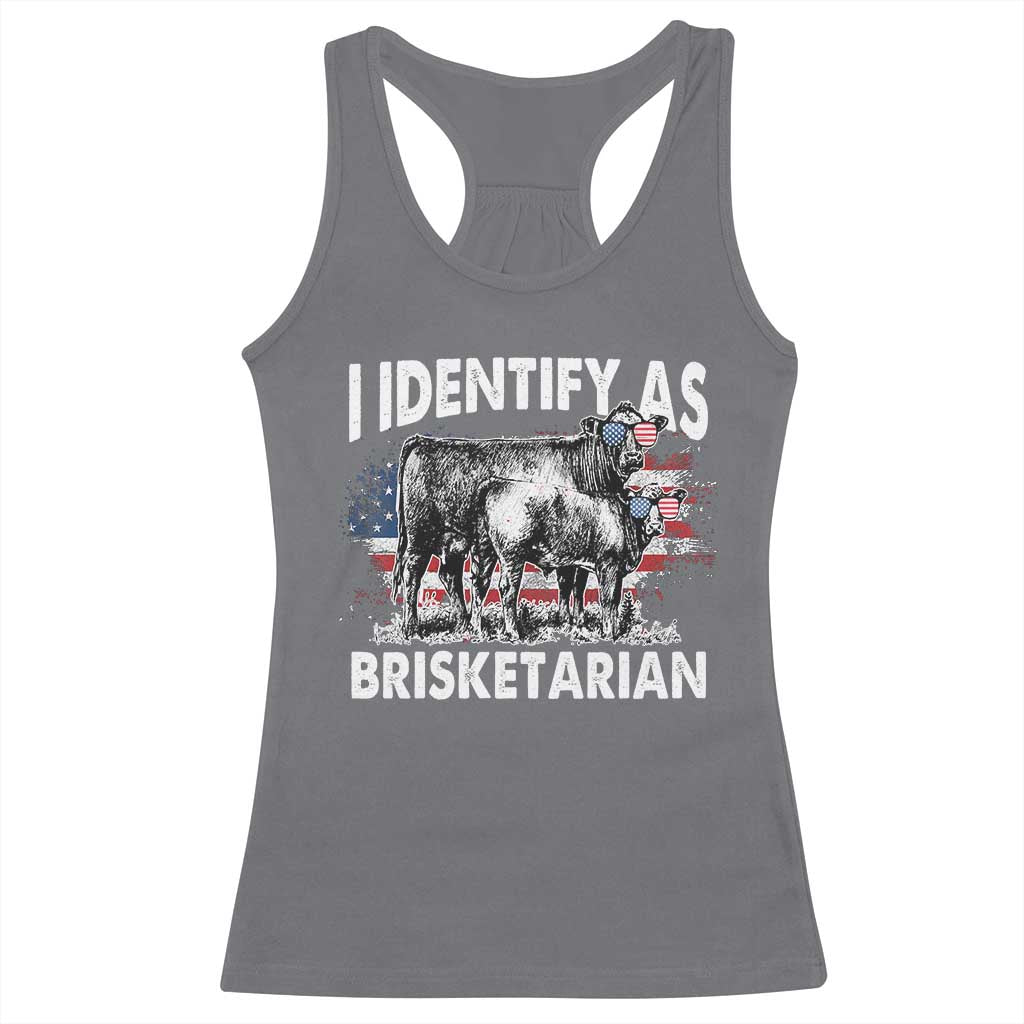 Funny BBQ Lover Racerback Tank Top I Identify As Brisketarian TS09 Charcoal Print Your Wear