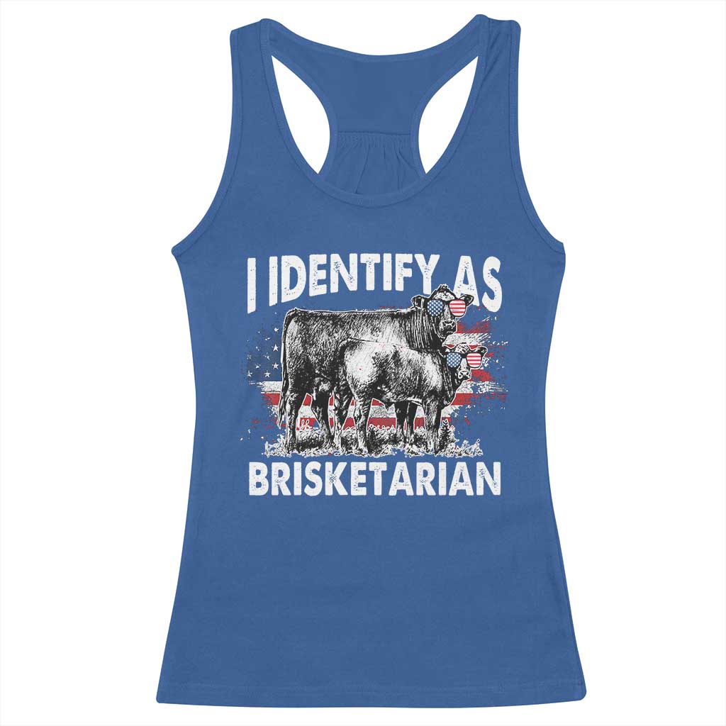 Funny BBQ Lover Racerback Tank Top I Identify As Brisketarian TS09 Royal Blue Print Your Wear