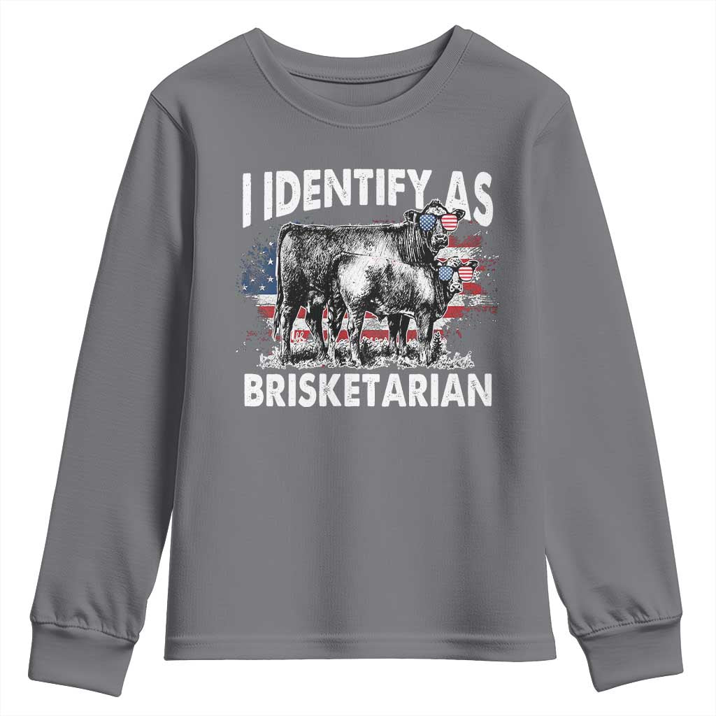 Funny BBQ Lover Youth Sweatshirt I Identify As Brisketarian TS09 Charcoal Print Your Wear