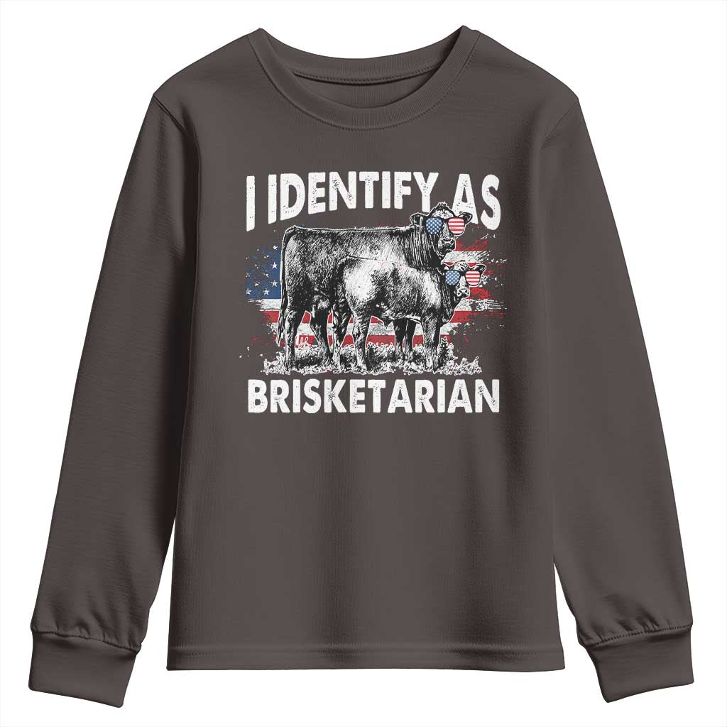 Funny BBQ Lover Youth Sweatshirt I Identify As Brisketarian TS09 Dark Chocolate Print Your Wear