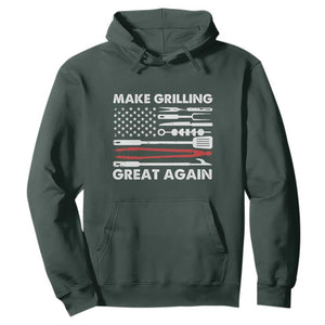 Funny BBQ Grilling Pitmaster Hoodie Make Grilling Great Again Chef Smoking Tools TS09 Dark Forest Green Print Your Wear