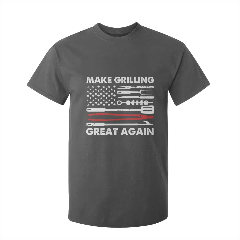 Funny BBQ Grilling Pitmaster T Shirt For Kid Make Grilling Great Again Chef Smoking Tools TS09 Dark Heather Print Your Wear