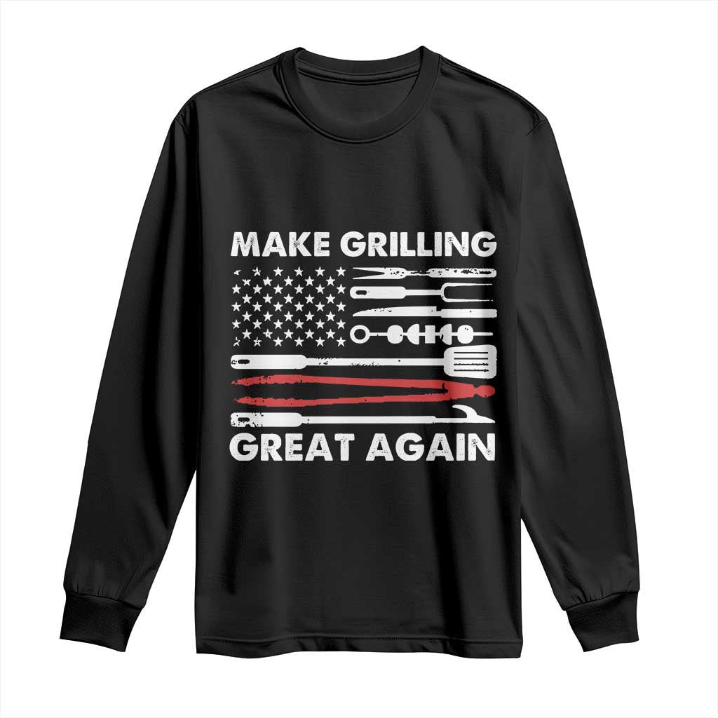 Funny BBQ Grilling Pitmaster Long Sleeve Shirt Make Grilling Great Again Chef Smoking Tools TS09 Black Print Your Wear