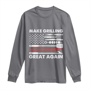 Funny BBQ Grilling Pitmaster Long Sleeve Shirt Make Grilling Great Again Chef Smoking Tools TS09 Charcoal Print Your Wear