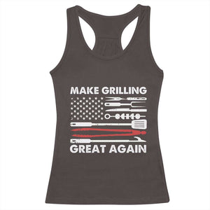 Funny BBQ Grilling Pitmaster Racerback Tank Top Make Grilling Great Again Chef Smoking Tools TS09 Dark Chocolate Print Your Wear