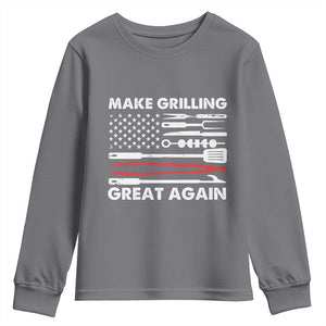 Funny BBQ Grilling Pitmaster Youth Sweatshirt Make Grilling Great Again Chef Smoking Tools TS09 Charcoal Print Your Wear