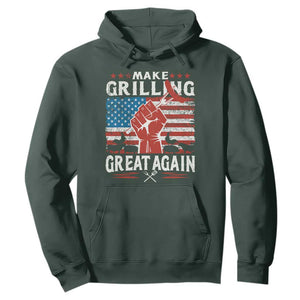 Funny BBQ Lover Hoodie Make Grilling Great Again Smoker Grill Sausages TS09 Dark Forest Green Print Your Wear