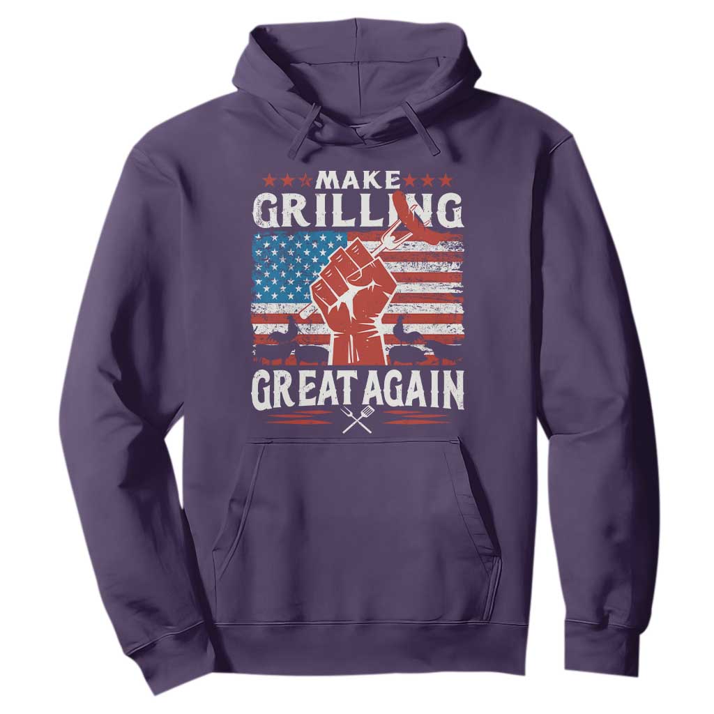 Funny BBQ Lover Hoodie Make Grilling Great Again Smoker Grill Sausages TS09 Purple Print Your Wear