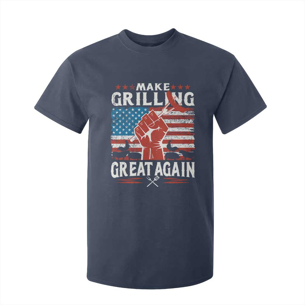Funny BBQ Lover T Shirt For Kid Make Grilling Great Again Smoker Grill Sausages TS09 Navy Print Your Wear