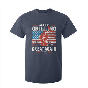 Funny BBQ Lover T Shirt For Kid Make Grilling Great Again Smoker Grill Sausages TS09 Navy Print Your Wear