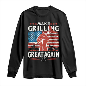 Funny BBQ Lover Long Sleeve Shirt Make Grilling Great Again Smoker Grill Sausages TS09 Black Print Your Wear