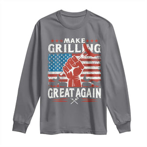 Funny BBQ Lover Long Sleeve Shirt Make Grilling Great Again Smoker Grill Sausages TS09 Charcoal Print Your Wear