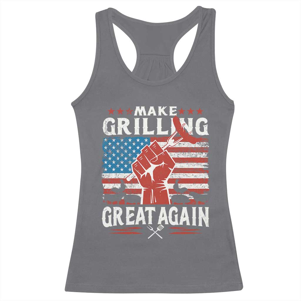 Funny BBQ Lover Racerback Tank Top Make Grilling Great Again Smoker Grill Sausages TS09 Charcoal Print Your Wear