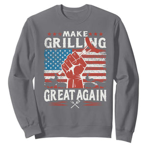 Funny BBQ Lover Sweatshirt Make Grilling Great Again Smoker Grill Sausages TS09 Charcoal Print Your Wear