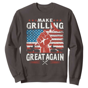 Funny BBQ Lover Sweatshirt Make Grilling Great Again Smoker Grill Sausages TS09 Dark Chocolate Print Your Wear