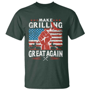 Funny BBQ Lover T Shirt Make Grilling Great Again Smoker Grill Sausages TS09 Dark Forest Green Print Your Wear