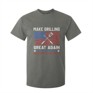Funny BBQ Lover T Shirt For Kid Make Grilling Great Again And The Vegetarians Are Going To Pay For It TS09 Military Green Print Your Wear