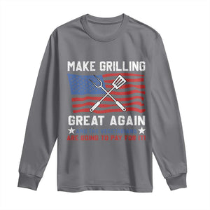 Funny BBQ Lover Long Sleeve Shirt Make Grilling Great Again And The Vegetarians Are Going To Pay For It TS09 Charcoal Print Your Wear