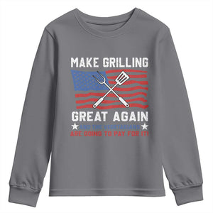 Funny BBQ Lover Youth Sweatshirt Make Grilling Great Again And The Vegetarians Are Going To Pay For It TS09 Charcoal Print Your Wear
