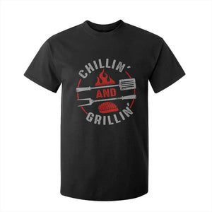 Funny BBQ Lover T Shirt For Kid Chillin And Grillin Smoker Grilling Pitmaster TS09 Black Print Your Wear