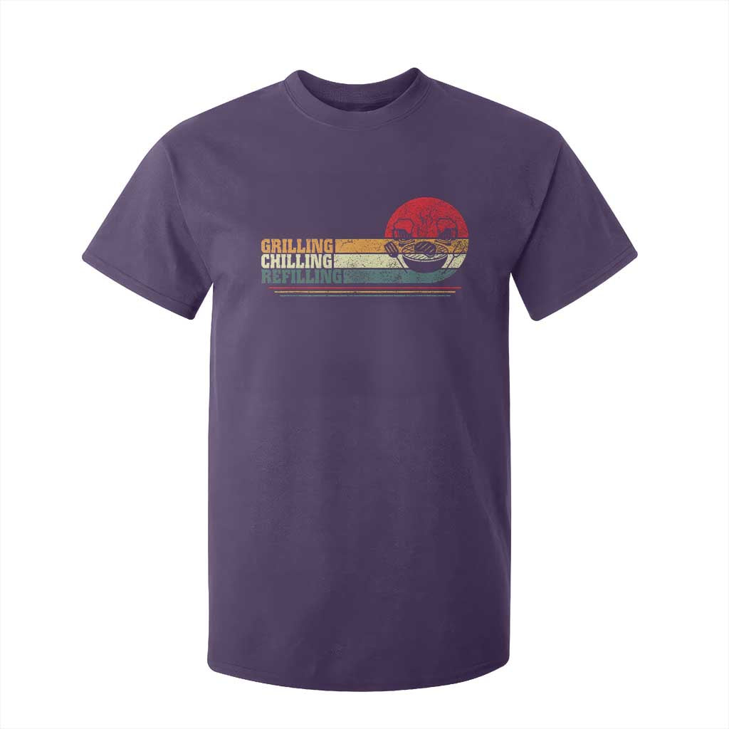 Funny BBQ Lover T Shirt For Kid Grilling Chillin' Refillin Beer Drinking Smoker Grilling Pitmaster TS09 Purple Print Your Wear