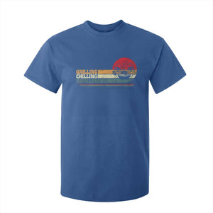 Funny BBQ Lover T Shirt For Kid Grilling Chillin' Refillin Beer Drinking Smoker Grilling Pitmaster TS09 Royal Blue Print Your Wear