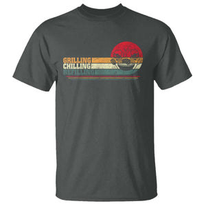 Funny BBQ Lover T Shirt Grilling Chillin' Refillin Beer Drinking Smoker Grilling Pitmaster TS09 Dark Heather Print Your Wear