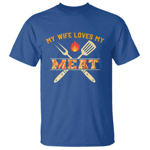 Funny BBQ Grilling Pitmaster T Shirt My Wife Loves My Meat TS09 Royal Blue Print Your Wear