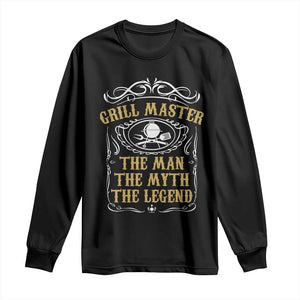 BBQ Grilling Pitmaster Long Sleeve Shirt Grill Master The Man The Myth The Legend TS09 Black Print Your Wear