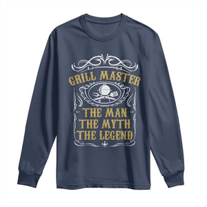 BBQ Grilling Pitmaster Long Sleeve Shirt Grill Master The Man The Myth The Legend TS09 Navy Print Your Wear