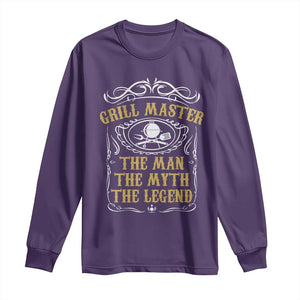 BBQ Grilling Pitmaster Long Sleeve Shirt Grill Master The Man The Myth The Legend TS09 Purple Print Your Wear