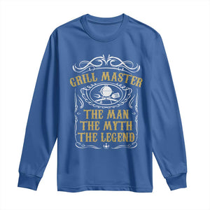 BBQ Grilling Pitmaster Long Sleeve Shirt Grill Master The Man The Myth The Legend TS09 Royal Blue Print Your Wear