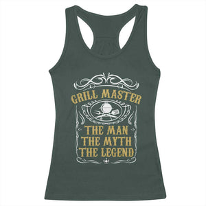 BBQ Grilling Pitmaster Racerback Tank Top Grill Master The Man The Myth The Legend TS09 Dark Forest Green Print Your Wear