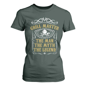 BBQ Grilling Pitmaster T Shirt For Women Grill Master The Man The Myth The Legend TS09 Dark Forest Green Print Your Wear