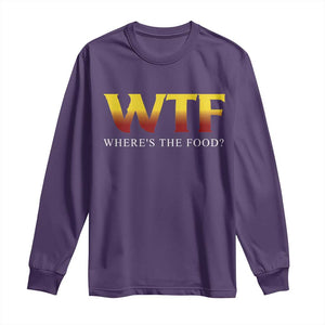 Funny BBQ Lover Long Sleeve Shirt WTF Where's The Food Grilling TS09 Purple Print Your Wear