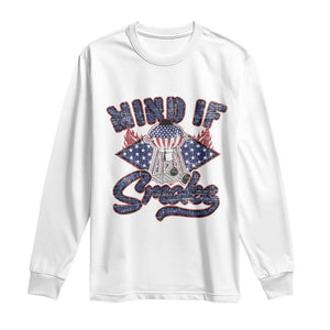 Funny BBQ Grilling Long Sleeve Shirt Mind If I Smoke Smoker TS09 White Print Your Wear