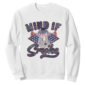 Funny BBQ Grilling Sweatshirt Mind If I Smoke Smoker TS09 White Print Your Wear