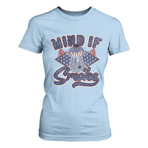 Funny BBQ Grilling T Shirt For Women Mind If I Smoke Smoker TS09 Light Blue Print Your Wear