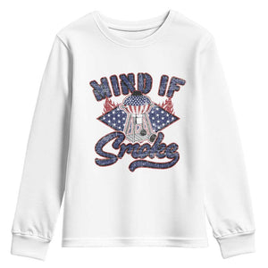 Funny BBQ Grilling Youth Sweatshirt Mind If I Smoke Smoker TS09 White Print Your Wear